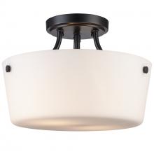 Trans Globe 70527-2 BK - 2LT SEMIFLUSH-SQR BOWL-BK-WHIT